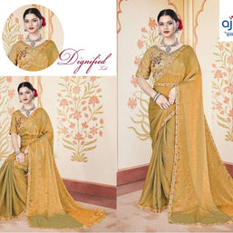Dyed Fancy Matching Saree with Blouse Piece for Premium Ethnic and Traditional Wear | KPS-CARROT