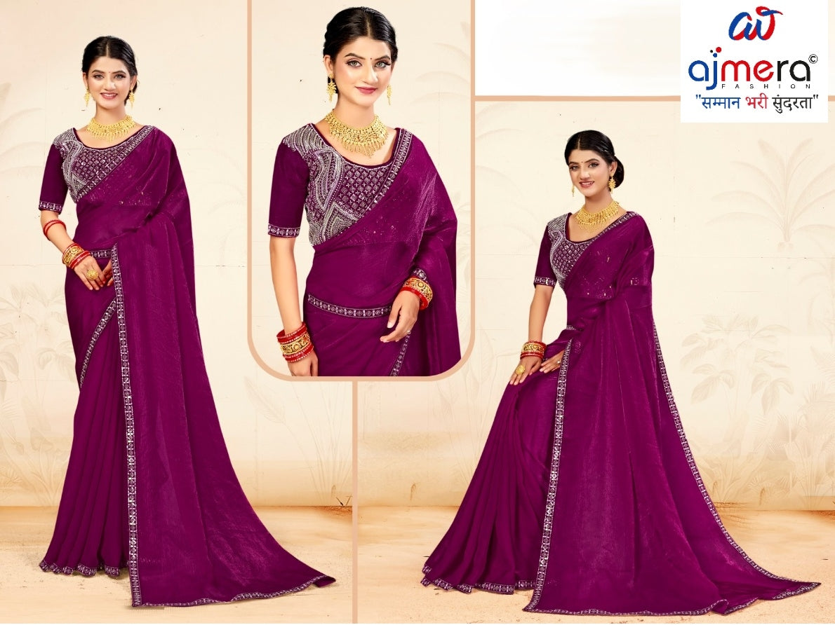 Ethnic Matching Saree with Blouse Piece for Premium Ethnic and Traditional Wear | KPS-JANVIKA