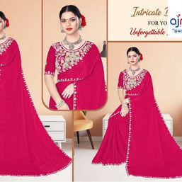 Embroidered Fancy Saree with Blouse Piece for Premium Ethnic and Traditional Wear | KPS-BABY JOHN