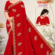 Fancy Saree with Blouse Piece for Premium Ethnic and Traditional Wear | VKM-CLOCK
