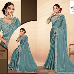 Party Wear Matching Saree with Blouse Piece for Premium Ethnic and Traditional Wear | KPS-MOTOROLA