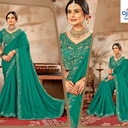KPS-AMRUDLadies Matching Saree with Blouse Piece for Premium Ethnic and Traditional Wear | KPS-AMRUD