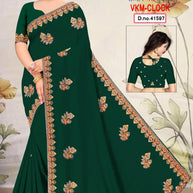 Fancy Saree with Blouse Piece for Premium Ethnic and Traditional Wear | VKM-CLOCK