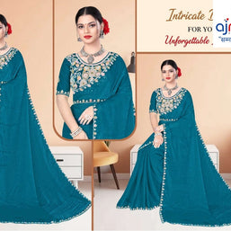 Embroidered Fancy Saree with Blouse Piece for Premium Ethnic and Traditional Wear | KPS-BABY JOHN