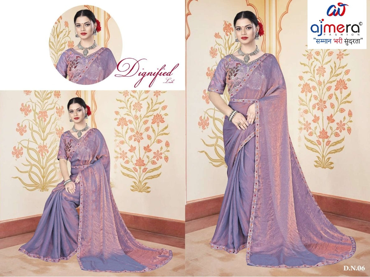 Dyed Fancy Matching Saree with Blouse Piece for Premium Ethnic and Traditional Wear | KPS-CARROT