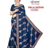 Embroidered Fancy Saree with Blouse Piece for Premium Ethnic and Traditional Wear | VKM-LAL BADSHAH