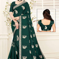 Synthetic Matching Saree with Blouse Piece for Premium Ethnic and Traditional Wear | RT-NIVIA-A
