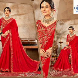 KPS-AMRUDLadies Matching Saree with Blouse Piece for Premium Ethnic and Traditional Wear | KPS-AMRUD