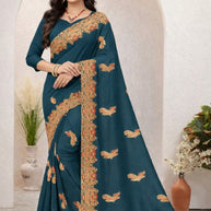 Dyed Saree with Blouse Piece for Premium Ethnic and Traditional Wear | MKM-DIVISHA