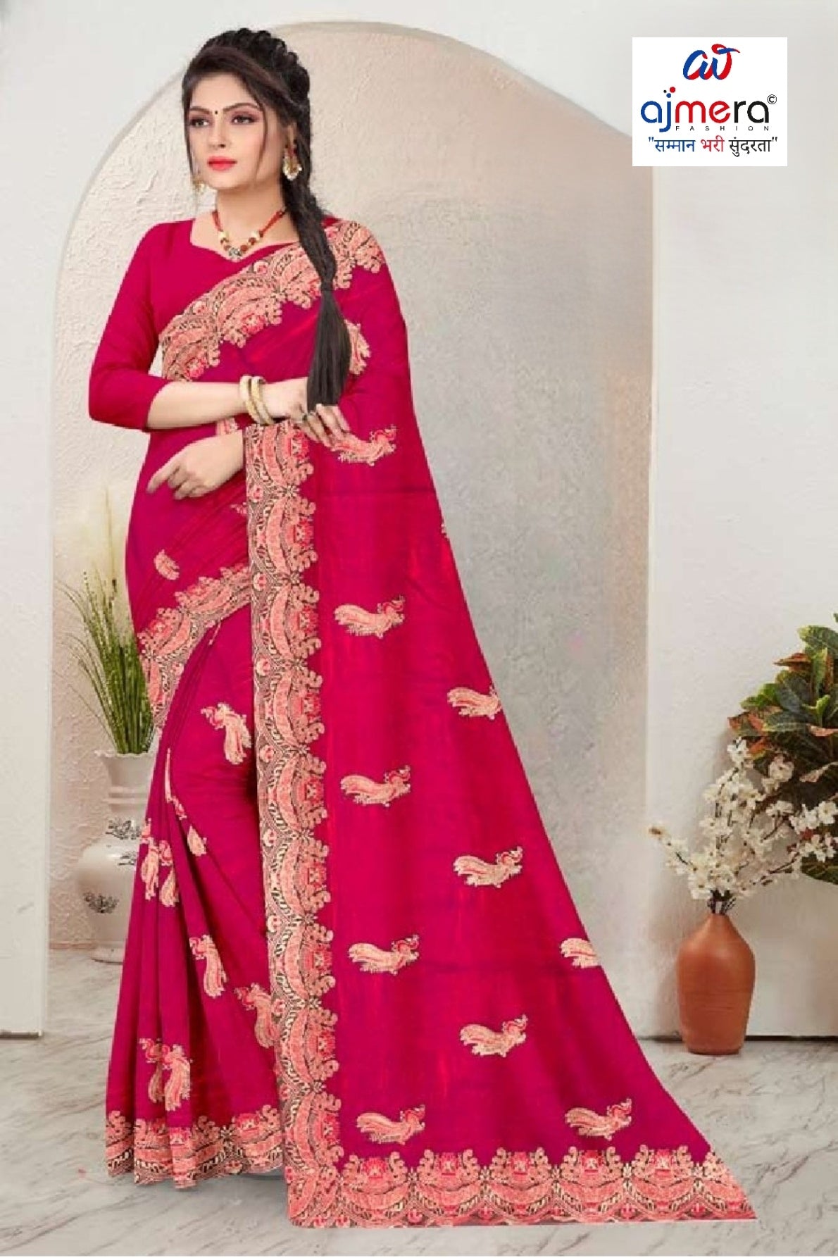 Dyed Saree with Blouse Piece for Premium Ethnic and Traditional Wear | MKM-DIVISHA