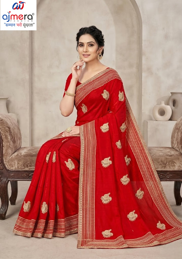 Dyed Fancy Matching Saree with Blouse Piece for Premium Ethnic and Traditional Wear | VKM-TOP GUN