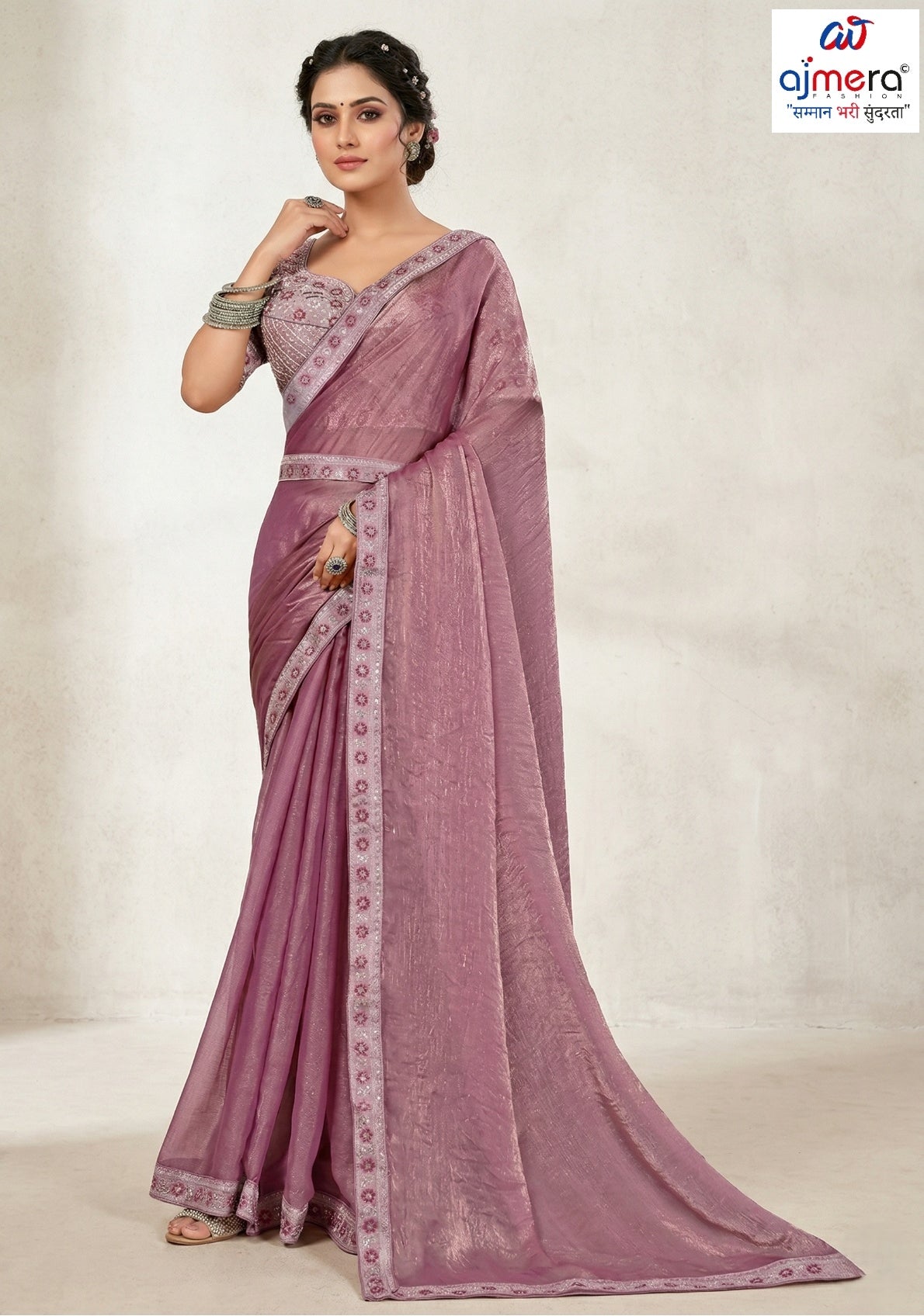Party Wear Matching Saree with Blouse Piece for Premium Ethnic and Traditional Wear | KPS-MOTOROLA