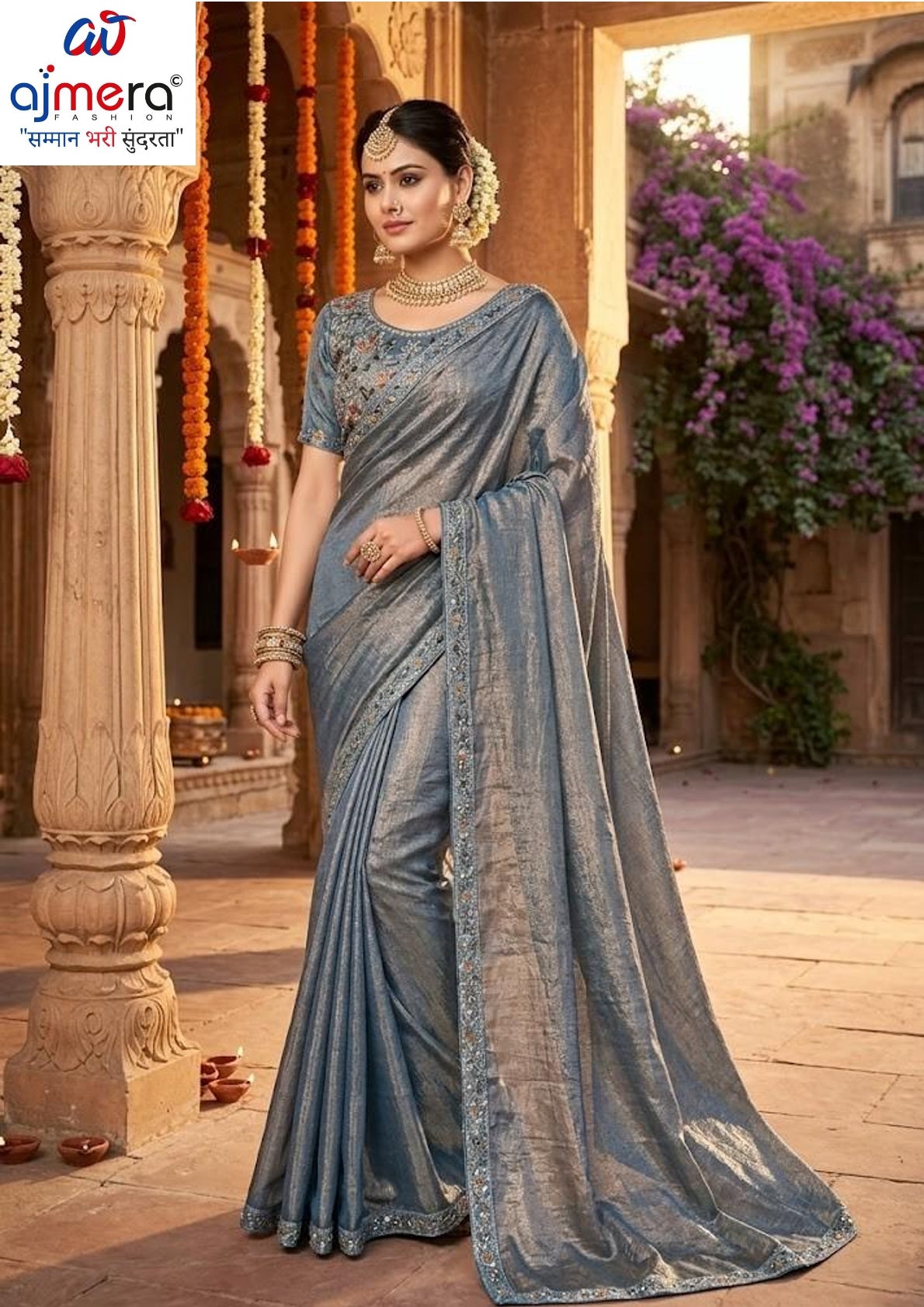 Printed Matching Saree with Blouse Piece for Premium Ethnic and Traditional Wear | KPS-FARZANA