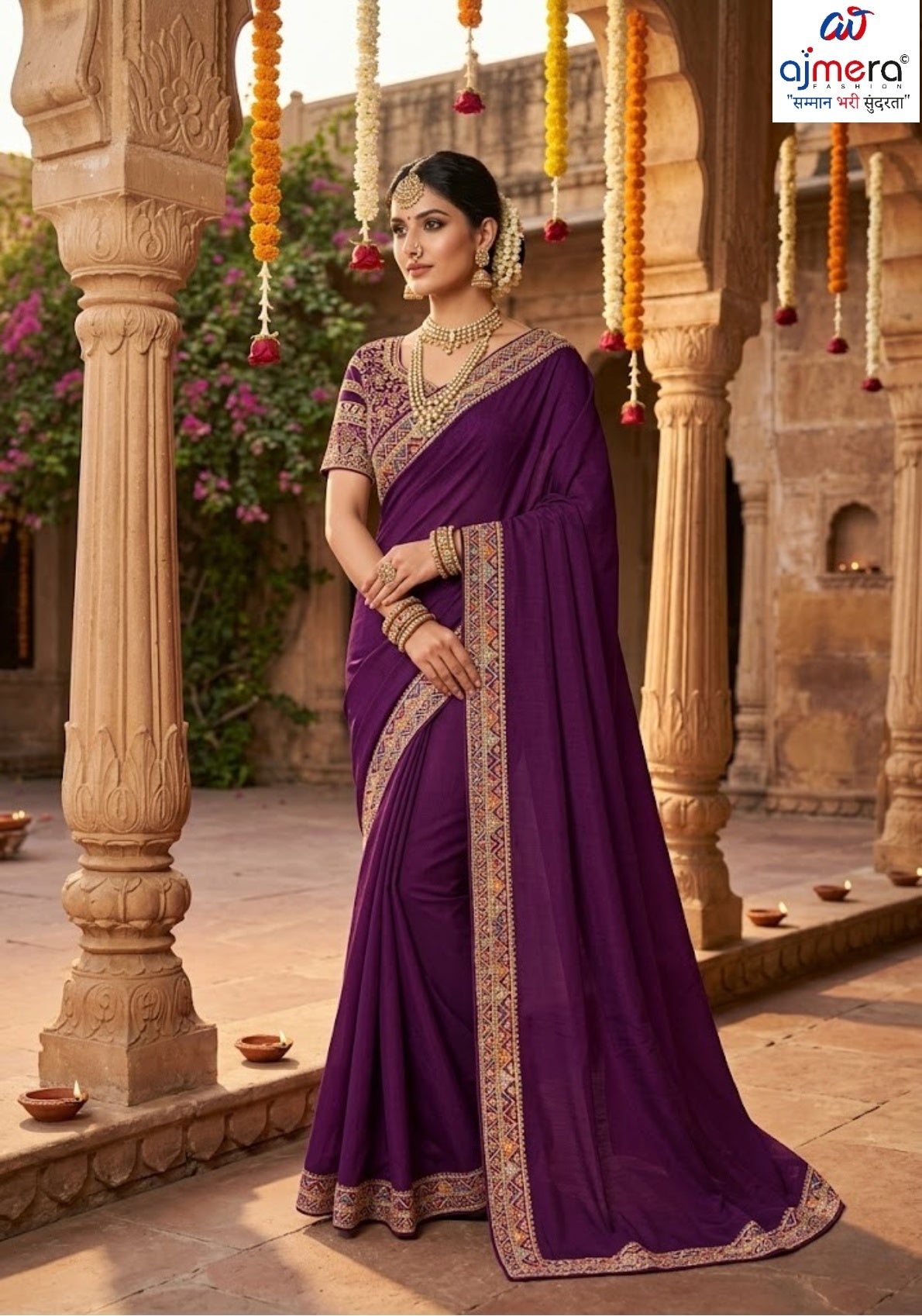 Printed Matching Saree with Blouse Piece for Premium Ethnic and Traditional Wear | KPS-ARJUN