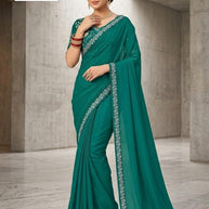 Ladies Matching Saree with Blouse Piece for Premium Ethnic and Traditional Wear | PRM-KROMI