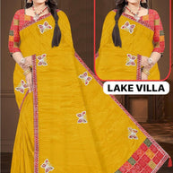 Printed Matching Saree with Blouse Piece for Premium Ethnic and Traditional Wear | SIR-LAKE VILLA