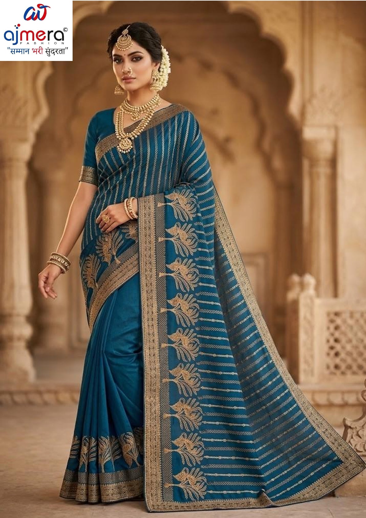 Embroidered Fancy Saree with Blouse Piece for Premium Ethnic and Traditional Wear | MTE-QUEEN VASUNDHARA