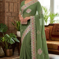 Ethnic Matching Saree with Blouse Piece for Premium Ethnic and Traditional Wear | PSC-PAYAL-3909