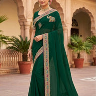 Synthetic Matching Saree with Blouse Piece for Premium Ethnic and Traditional Wear | PSC-PAYAL-4406