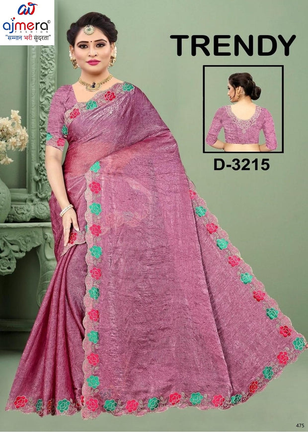 Dyed Fancy Matching Saree with Blouse Piece for Premium Ethnic and Traditional Wear | CDM-TRENDY