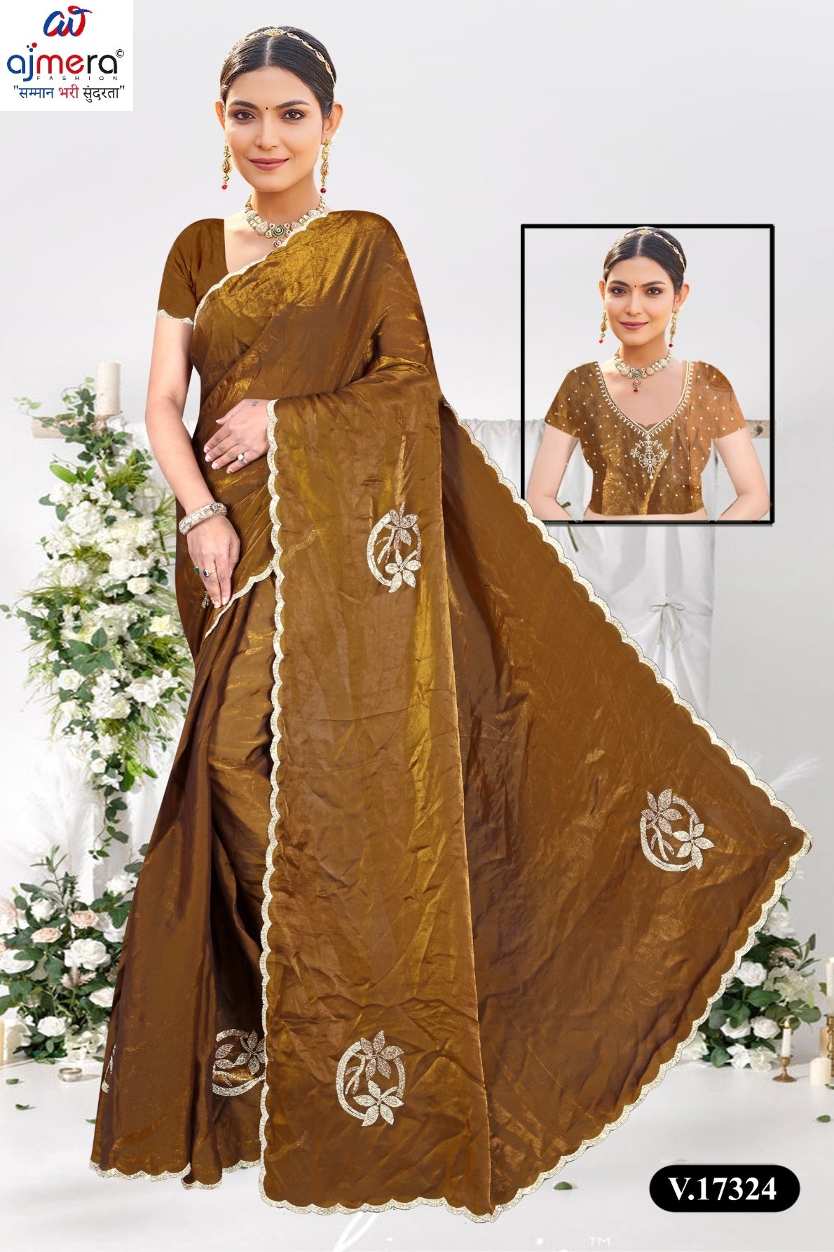 Embroidered Fancy Saree with Blouse Piece for Premium Ethnic and Traditional Wear | VSH-WESTERN-96
