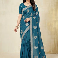 Synthetic Matching Saree with Blouse Piece for Premium Ethnic and Traditional Wear | RT-NIVIA-A