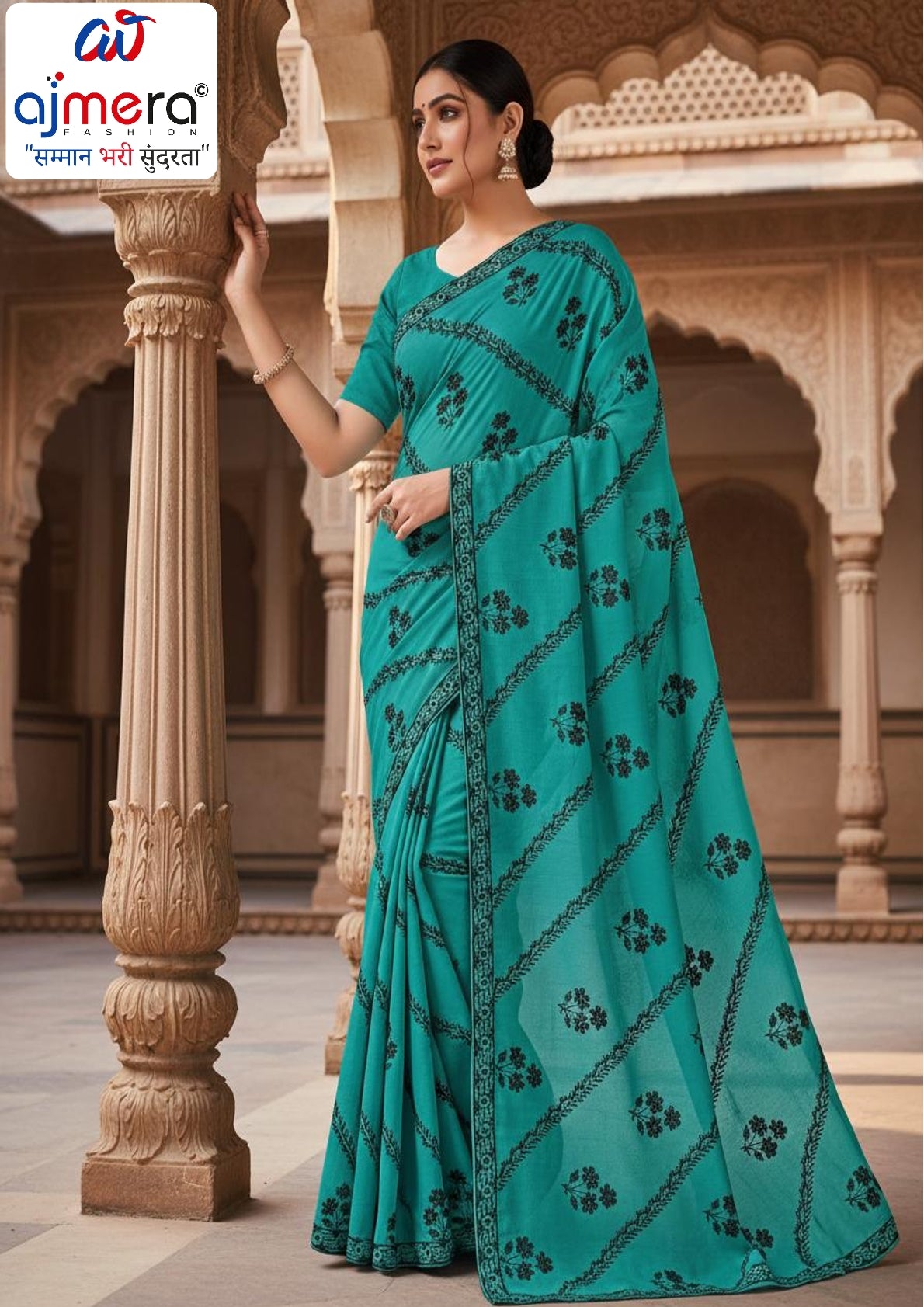 Printed Matching Saree with Blouse Piece for Premium Ethnic and Traditional Wear | MTE-BLACK SONAM