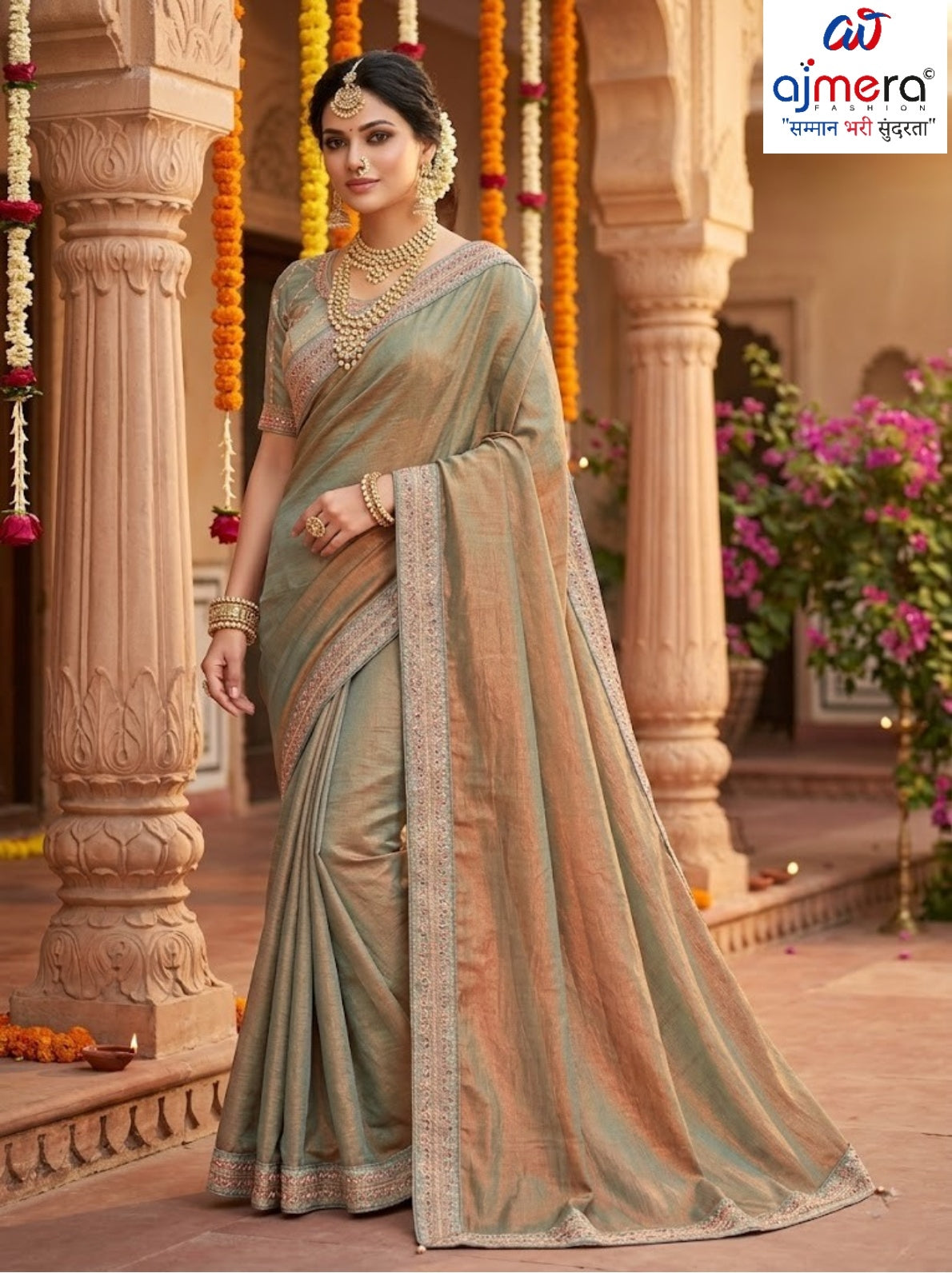 Ladies Matching Saree with Blouse Piece for Premium Ethnic and Traditional Wear | KPS-MARIGOLD