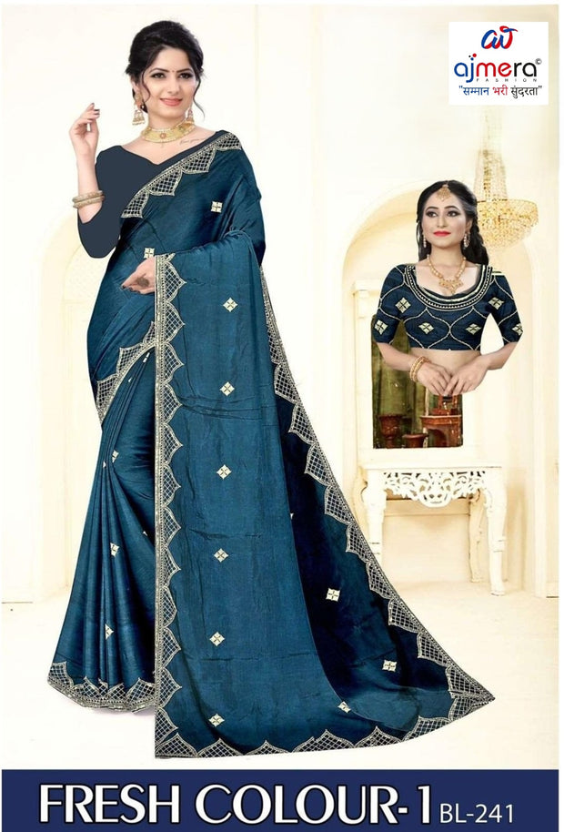 Designer Matching Saree with Blouse Piece for Premium Ethnic and Traditional Wear | KDV-FRESH COLOUR-1
