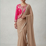 Dyed Fancy Matching Saree with Blouse Piece for Premium Ethnic and Traditional Wear | KUH-REDPARI