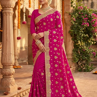 Dyed Saree with Blouse Piece for Premium Ethnic and Traditional Wear | VKM-CIVIC