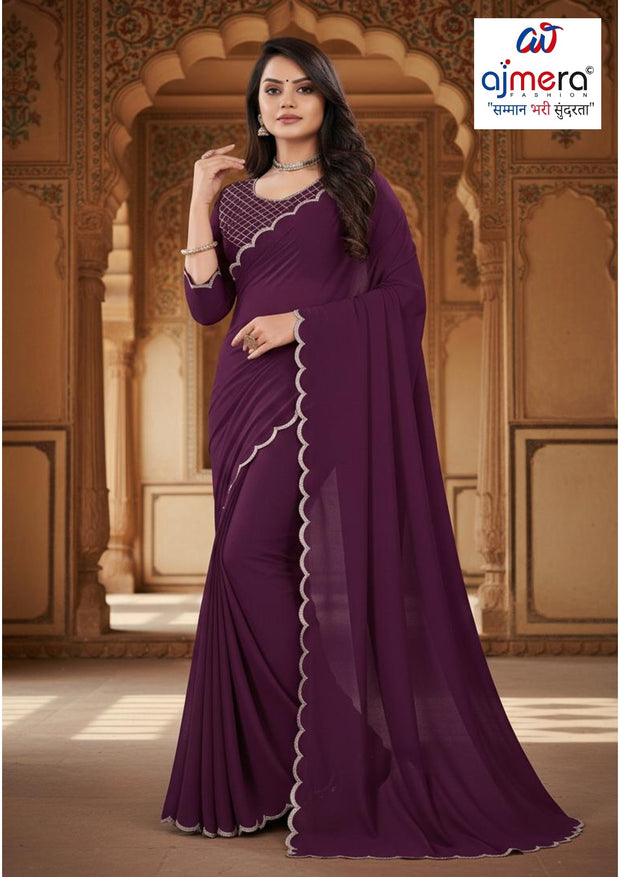 Synthetic Matching Saree with Without Blouse for Premium Ethnic and Traditional Wear | PARA-KAJAL