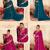 Dyed Fancy Matching Saree with Blouse Piece for Premium Ethnic and Traditional Wear | KPS-KAREENA