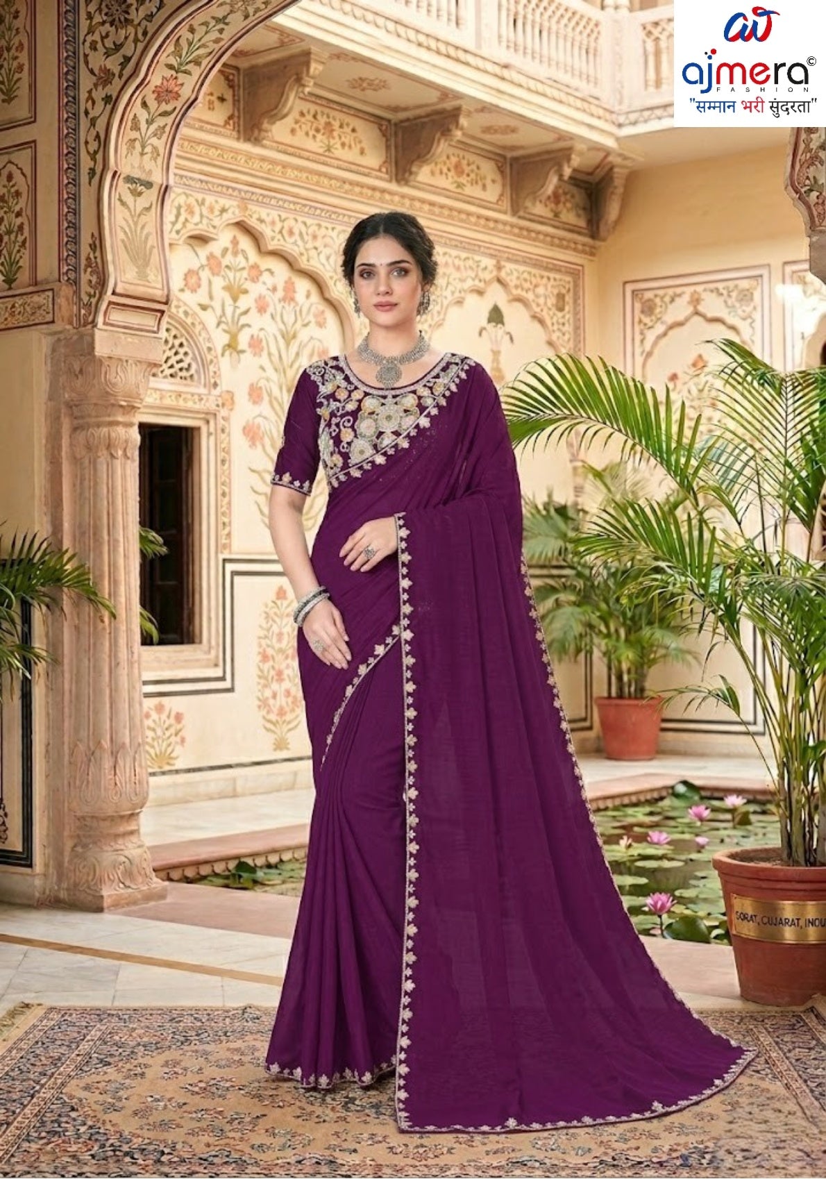 Embroidered Fancy Saree with Blouse Piece for Premium Ethnic and Traditional Wear | KPS-BABY JOHN