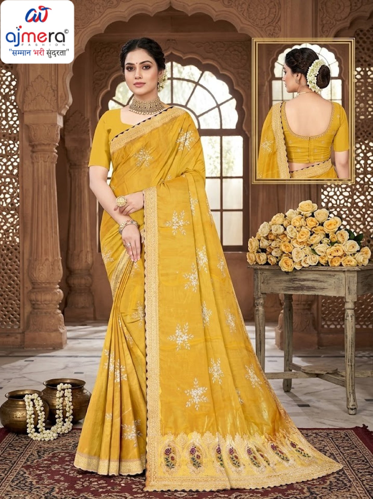 Printed Matching Saree with Without Blouse for Premium Ethnic and Traditional Wear | RT-MANTRA