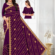 Dyed Fancy Matching Saree with Blouse Piece for Premium Ethnic and Traditional Wear | PHL-PUNJABI KUDI