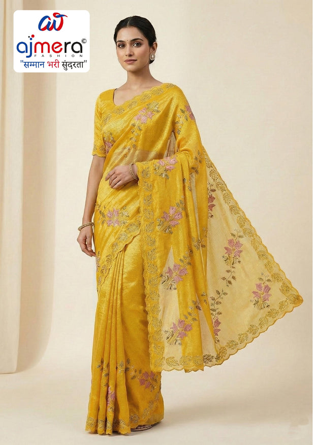 Embroidered Fancy Saree with Blouse Piece for Premium Ethnic and Traditional Wear | SBV-HD-0312