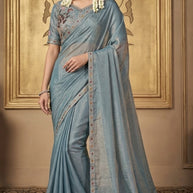 Dyed Fancy Matching Saree with Blouse Piece for Premium Ethnic and Traditional Wear | KPS-CARROT