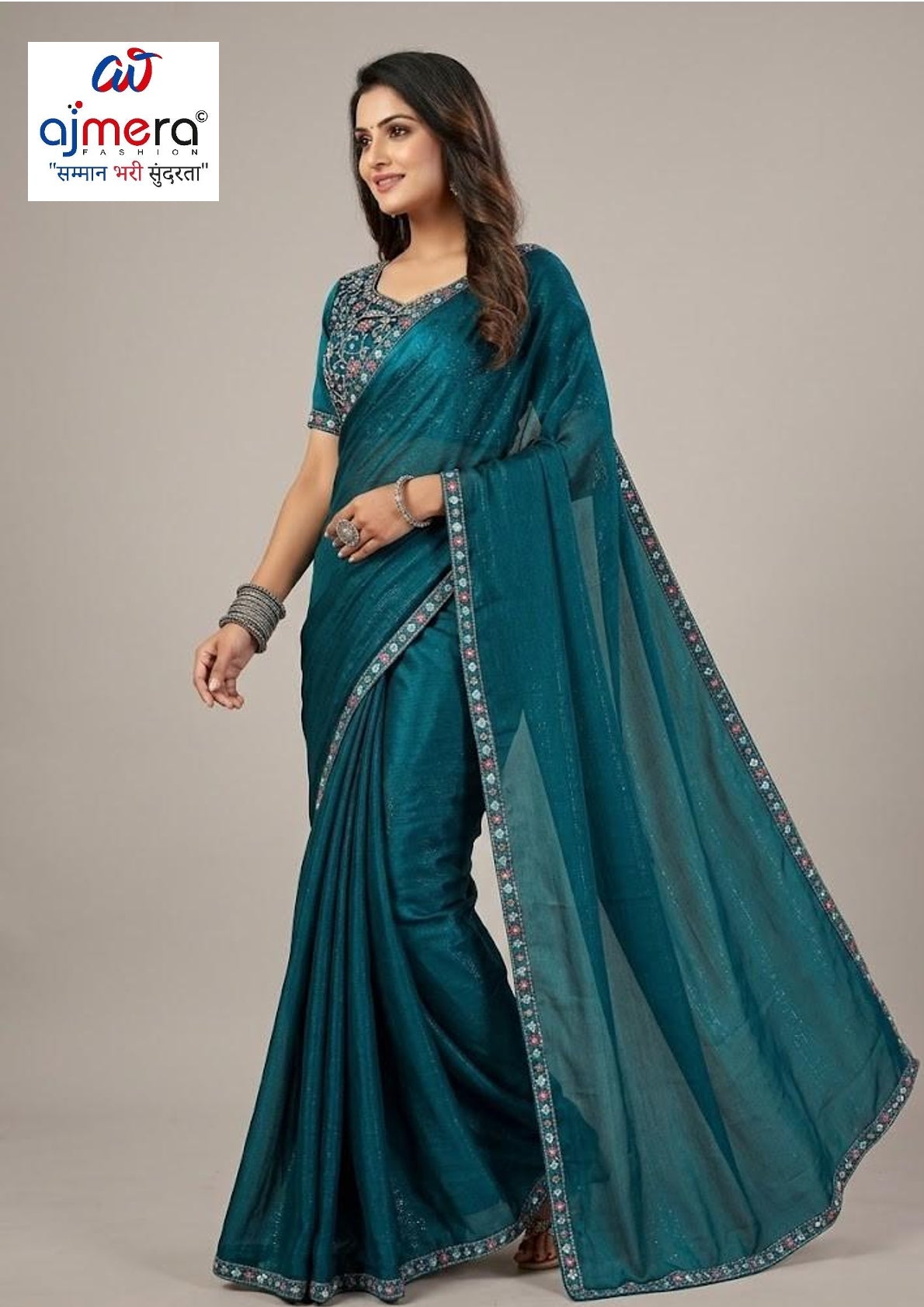Party Wear Matching Saree with Blouse Piece for Premium Ethnic and Traditional Wear | KPS-YASHPAL
