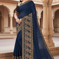 Party Wear Matching Saree with Blouse Piece for Premium Ethnic and Traditional Wear | VKM-MAHAKAL