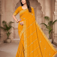 Matching Saree with Blouse Piece for Premium Ethnic and Traditional Wear | VKM-WILD FIRE
