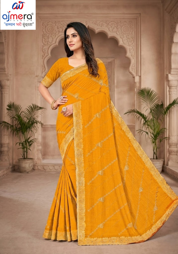 Matching Saree with Blouse Piece for Premium Ethnic and Traditional Wear | VKM-WILD FIRE