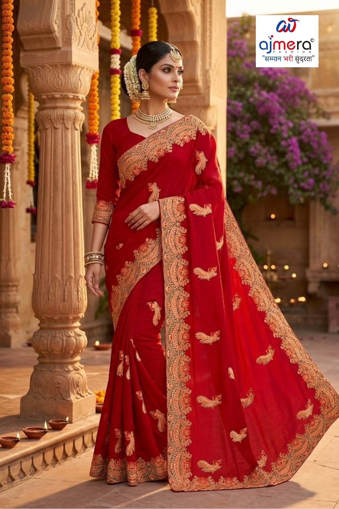 Dyed Saree with Blouse Piece for Premium Ethnic and Traditional Wear | MKM-DIVISHA