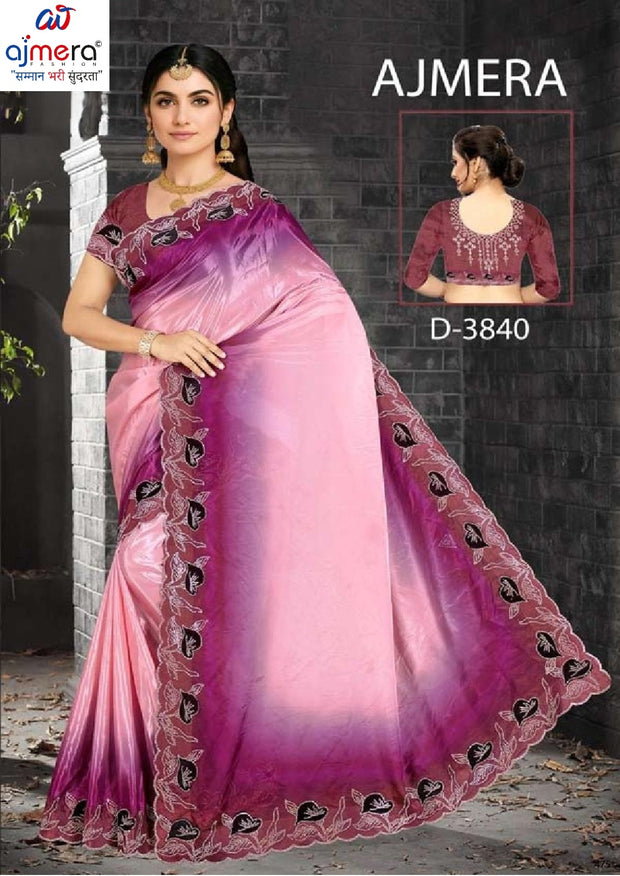 Dyed Saree with Blouse Piece for Premium Ethnic and Traditional Wear | CDM-AJMERA
