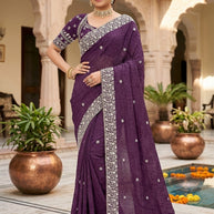Dyed Saree with Blouse Piece for Premium Ethnic and Traditional Wear | MKM-VASUKI