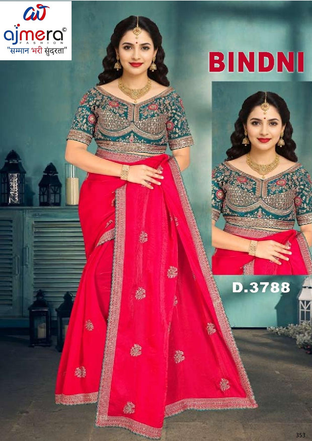 Designer Matching Saree with Blouse Piece for Premium Ethnic and Traditional Wear | CDM-BINDNI