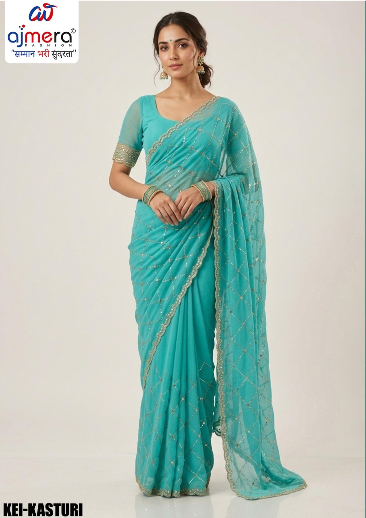 Ethnic Matching Saree with Blouse Piece for Premium Ethnic and Traditional Wear | KEI-KASTURI