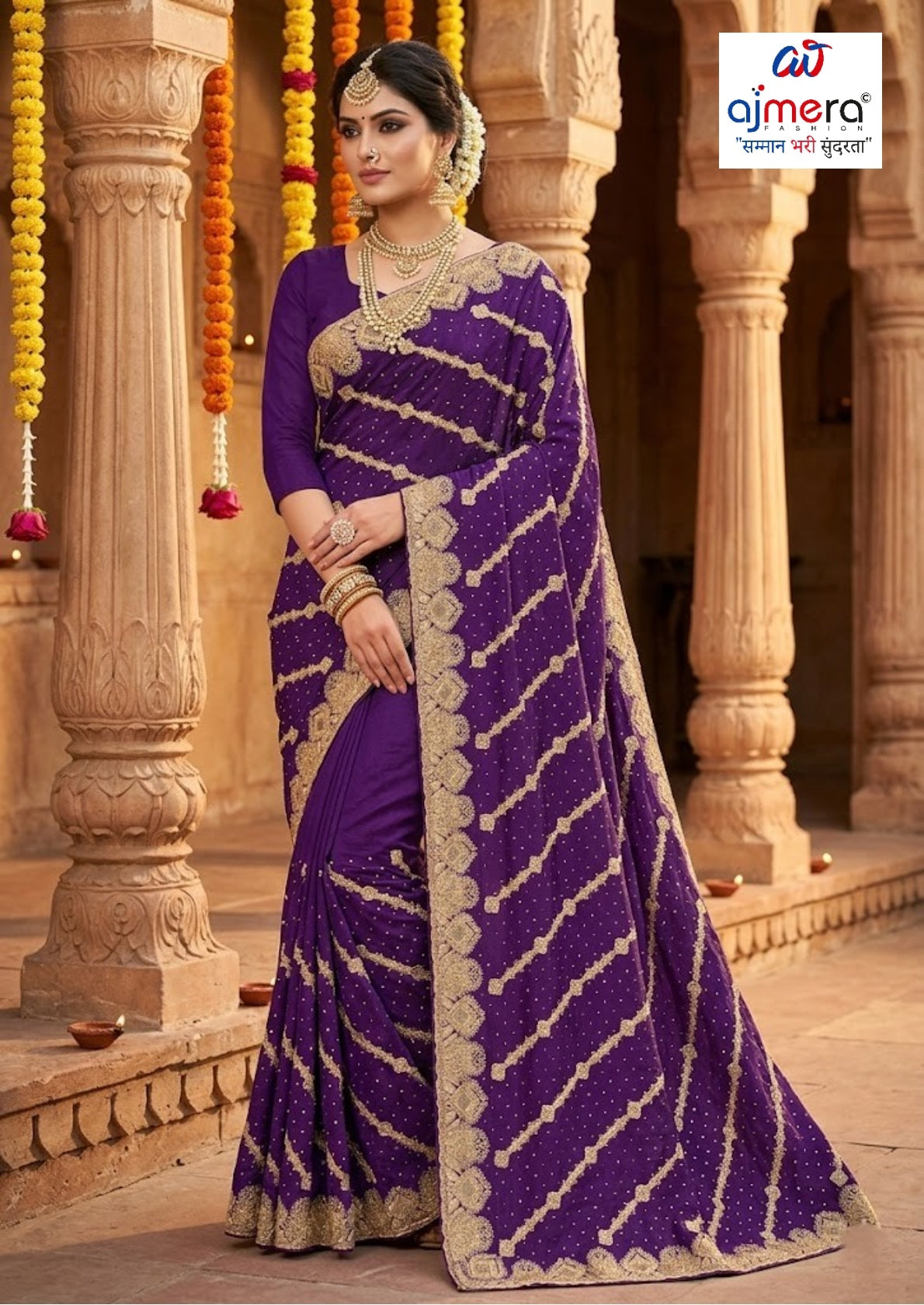 Designer Matching Saree with Blouse Piece for Premium Ethnic and Traditional Wear | VKM-IDEAL
