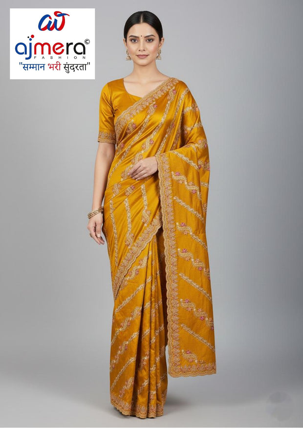 Embroidered Fancy Saree with Blouse Piece for Premium Ethnic and Traditional Wear | SBV-HD-0488