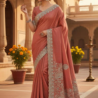 Synthetic Matching Saree with Blouse Piece for Premium Ethnic and Traditional Wear | SBV-HD-0446
